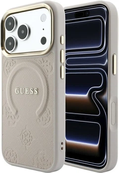 Чохол для смартфона Guess Saffiano Peony & Ring MagSafe для Apple iPhone 18 Pro / Apple iPhone 17 Pro Pink (3666339654542)