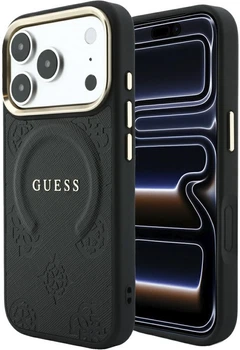 Чохол для смартфона Guess Saffiano Peony & Ring MagSafe для Apple iPhone 18 Pro Max / Apple iPhone 17 Pro Max Black (3666339654511)
