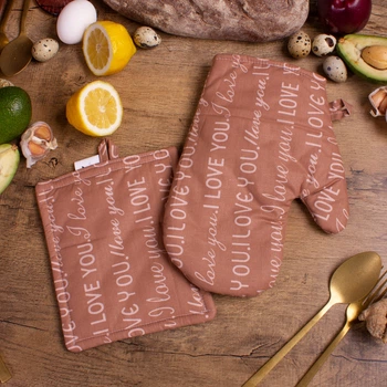 Набір №7002 (прихватка 1 шт., рукавиця 1 шт.) Бязь Набір кухонний