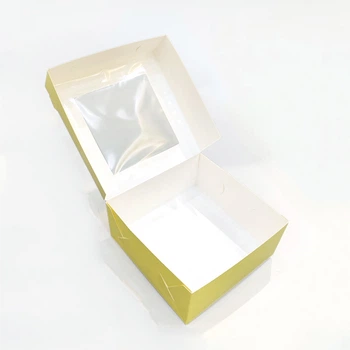 Коробка для бенто торта 130х130х60 жовта