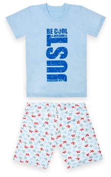 Пижама детская для мальчика "Be cool" Gabbi PGM-22-4 лето р.140 голубой (13188) 5153827