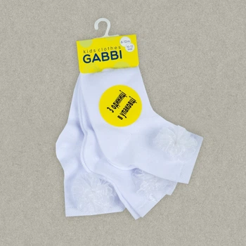 Набір дитячих демісезоних шкарпеток для дівчинки GABBI NSD-1022 (комп.6 пар) Білий р.10-12 (91022) 5150981
