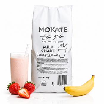Молочный коктейль Mokate Banana Strawberry клубника-банан 1 кг для вендинга и кофейных аппаратов