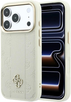 Чохол для смартфона Guess Stripe Peony 4G Logo MagSafe для Apple iPhone 18 Pro / Apple iPhone 17 Pro Beige (3666339653187)