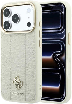 Чохол для смартфона Guess Stripe Peony 4G Logo MagSafe для Apple iPhone 18 Pro Max / Apple iPhone 17 Pro Max Beige (3666339653194)
