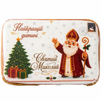 Пряник імбирно-медовий святковий Листівка від Святого Миколая для дітей Slado №6