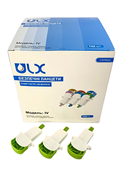 Ланцет безопасный ULX Модель IV 21G/2.4 мм (100 шт) Поток крови - очень сильный