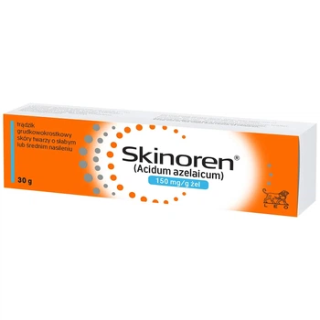 Гель для обличчя Skinoren 150 мг/г з азелаїновою кислотою 15% для проблемної шкіри, від висипань, акне та комедонів, 30 г