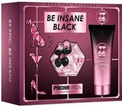 Zestaw damski Pacha Ibiza Be Insane Black Balsam do ciała 75 ml + Woda toaletowa 80 ml (8411061101667)