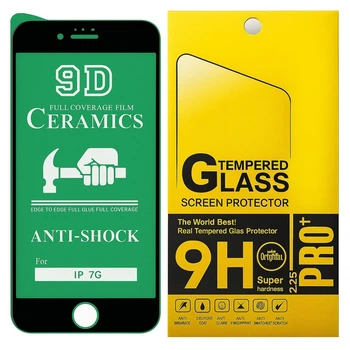 Глянцева захисна плівка Ceramics для iPhone 7 з чорною рамкою