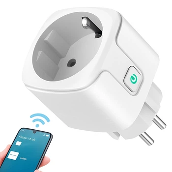 Розумна WiFi розетка 20А, Tuya Smart 4400Вт, Біла / Смарт розетка з лічильником електроенергії