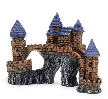 Декорация для аквариума, Happet, сказочный замок, полиэстер, 15x9x12.5 см (R006)