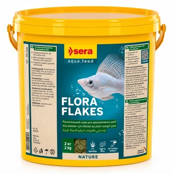Сухой корм для рыб Sera flora Nature хлопья - 10л