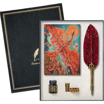 Paperblanks [Подарунок на випускний] Набір преміальних блокнотів, високоякісні блокноти для чоловіків та жінок, подарунок на день народження та річницю, розкішний подарунок-компаньйон для щоденника, подарункова коробка "Птах щастя"