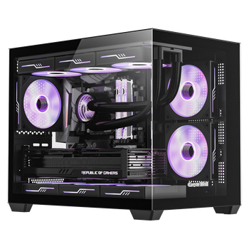 Корпус для комп'ютера Great Wall Jieji S1 PLUS Black Seaside View (материнська плата MATX/270° без передньої стійки/підтримка водяного охолодження 360 мм/9 позицій для вентиляторів/пиловий фільтр/підтримка довгих відеокарт)