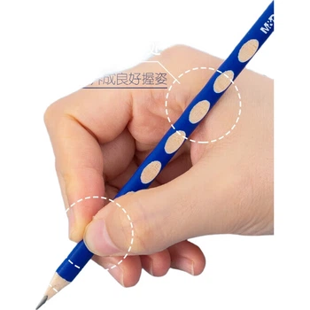 Перфоровані олівці M&G Stationery HB, 50 штук, для учнів початкової школи, карткові розмальовки, трикутний дерев'яний держак для іспитів з обрізом зверху, сині AWP30744