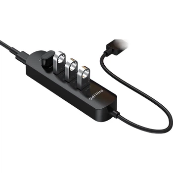 USB-хаб PHILIPS USB 2.0 з чотирма портами та портом заряджання 5 В, подовжувач для ноутбука, настільного комп'ютера та 4-портового хаба, 1 метр