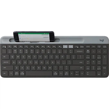 Беспроводная Bluetooth-клавиатура Logitech Stylish Series K580 для офиса, портативная ультратонкая клавиатура для ноутбука и планшета, цвет Starry Gray, 101 клавиша.