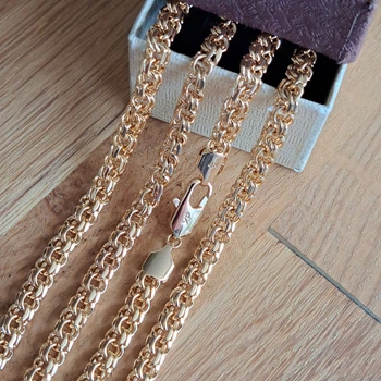 Ланцюжок Xuping Бісмарк 6 мм 60 см Позолота 18K