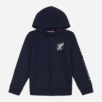 Дитяча толстовка на флісі з капюшоном для дівчинки Tommy Hilfiger 861370587 99 см Синя (1159848689)