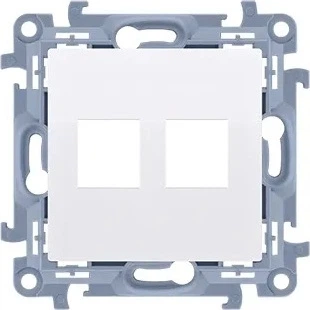 Pokrywa gniazd teleinformatycznych Simon 10 2 x RJ45 Keystone Biała (CKP2.01/11)
