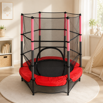 Батут дитячий TILLY BT-RJ-0072 червоний діаметр 140 см до 100 кг