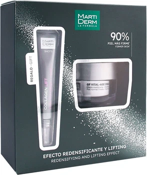 Zestaw do pielęgnacji twarzy Martiderm Platinum GF Vital-Age Krem nawilżający 50 ml + Serum ujędrniające Shot Collagen Lift 20 ml (8436589054042)