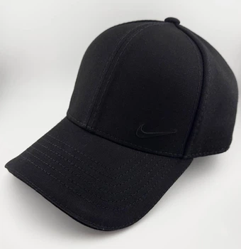Бейсболка Котон с вышивкой Nike Утепленная на флисе с ушами черная S (55-56 см)