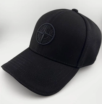 Бейсболка Котон з вишивкою STONE ISLAND Утеплена на флісі з вухами чорна L/XL (59-60 см)