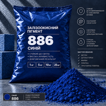 Пигмент железоокисный Tricolor синий 886, 25 кг.