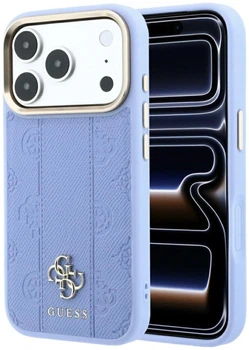 Панель Guess Stripe Peony 4G Logo MagSafe для Apple iPhone 18 Pro Max / Apple iPhone 17 Pro Max Blue (3666339653279)