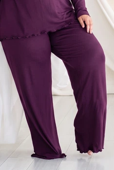 Брюки домашние мягкие Бсл028 Сливовый, 3XL