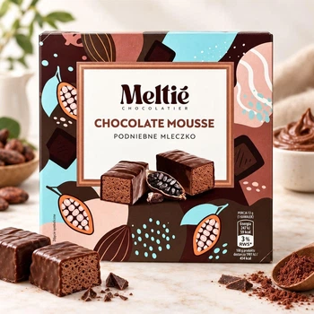 Цукерки Пташине молоко Meltie Chocolatier Chocolate Mousse Podniebne Mleczko Мелті какао суфле в шоколаді Коробка 380г