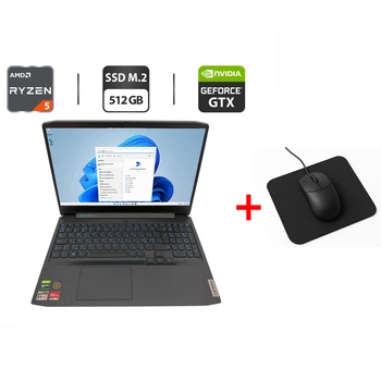 Игровой ноутбук Lenovo Ideapad Gaming 3 15ARH05 / 15.6" (1920x1080) IPS / AMD Ryzen 5 4600H (6 (12) ядер по 3.0 - 4.0 GHz) / 16 GB DDR4 / 512 GB SSD M.2 / nVidia GeForce GTX 1650 Ti, 4 GB GDDR6, 128-bit / WebCam б/у + Подарок Мышка и коврик
