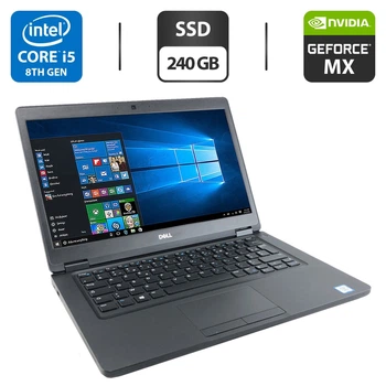 Ноутбук Dell Latitude 5491 / 14" (1920x1080) TN / Intel Core i5-8400H (4 (8) ядра по 2.5 - 4.2 GHz) / 8 GB DDR4 / 240 GB SSD / nVidia GeForce MX130, 2 GB GDDR5, 64-bit / WebCam б/у