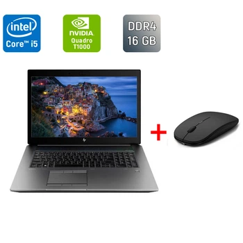 Мобільна робоча станція Б-клас HP zBook 17 G6 / 17.3" (1920x1080) IPS / Intel Core i5-9400H (4 (8) ядра по 2.5 - 4.3 GHz) / 16 GB DDR4 / 480 GB SSD / nVidia Quadro T1000, 4 GB GDDR5, 128-bit / WebCam / TouchID б/в + Подарунок Бездротова миша / USB
