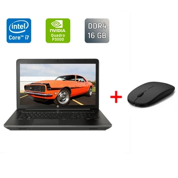 Мобильная рабочая станция Б-класс HP zBook 17 G4 / 17.3" (3840x2160) IPS / Intel Core i7-7820HQ (4 (8) ядра по 2.9 - 3.9 GHz) / 16 GB DDR4 / 128 GB SSD + 500 GB SSD / nVidia Quadro P3000, 6 GB GDDR5, 192-bit / WebCam / Fingerprint б/у + Подарок Мышь