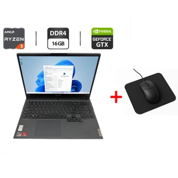 Игровой ноутбук Б-класс Lenovo Legion 5 15ARH05H / 15.6" (1920x1080) IPS / AMD Ryzen 5 4600H (6 (12) ядер по 3.0 - 4.0 GHz) / 16 GB DDR4 / 256 GB SSD M.2 + 500 GB HDD / nVidia GeForce RTX 2060, 6 GB GDDR6, 192-bit / WebCam б/у + Подарок Мышка и коврик