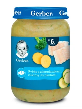 Пюре рыбно-овощное детское GERBER Рыба с картофелем, цуккини и брокколи с 6-ти месяцев 190 г