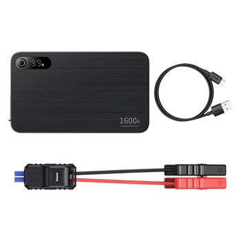 Пускозарядное устройство (компрессор) Baseus Super Energy Pro 2в1 12V 16000mAh 1600A с функцией Павербанка 65W 5V/3A и LED фонариком Черный (CGNL070001)