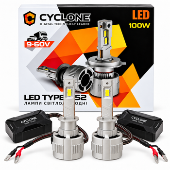 Светодиодная лампа H1 Cyclone Type-52 100Вт 9-60V (2 шт. комплект)