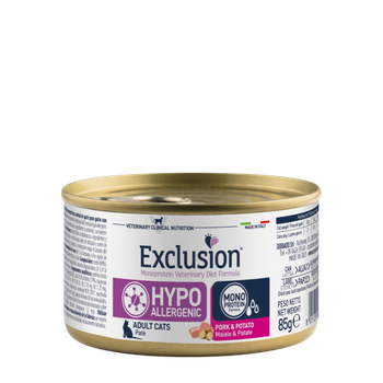 Консерва Exclusion Hypoallergenic зі свининою для котів з харчовою алергією 85 г