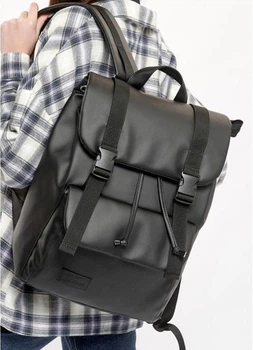 Жіночий міський рюкзак RollTop Sambag Loft Zard з клапаном для ноутбука до 17 дюймів, чорний 60567