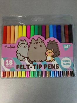Набор фломастеров YES "Pusheen friends", 18 цветов