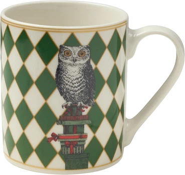 Чашка MBM HOME Graphic Ritual 340 мл зелёная с белым (KP-156 GREEN/WHITE)