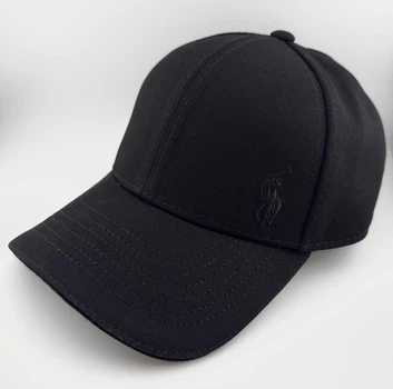 Бейсболка Тракер с вышивкой RALPH LOUREN POLO черная утепленная котон на флисе с ушами S (55-56 см)