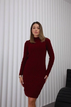 Жіноча вʼязана сукня CHERRY, колір Бордо розмір One Size