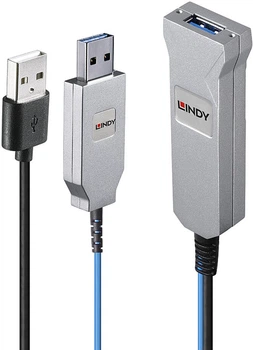 Кабель Lindy USB Type A - 2 x USB Type A M/F 30 m Blue (4002888433457)