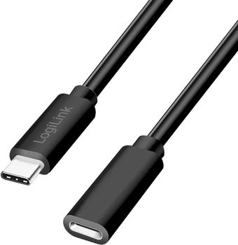 Kabel Logilink USB Type-C - Type-C M/F 1 m Black (4052792074307)