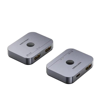 Переключатель Vention 2-Port Bi-Directional 8K HDMI™ Switcher Gray Aluminium Alloy Type Gray (AKPH0)